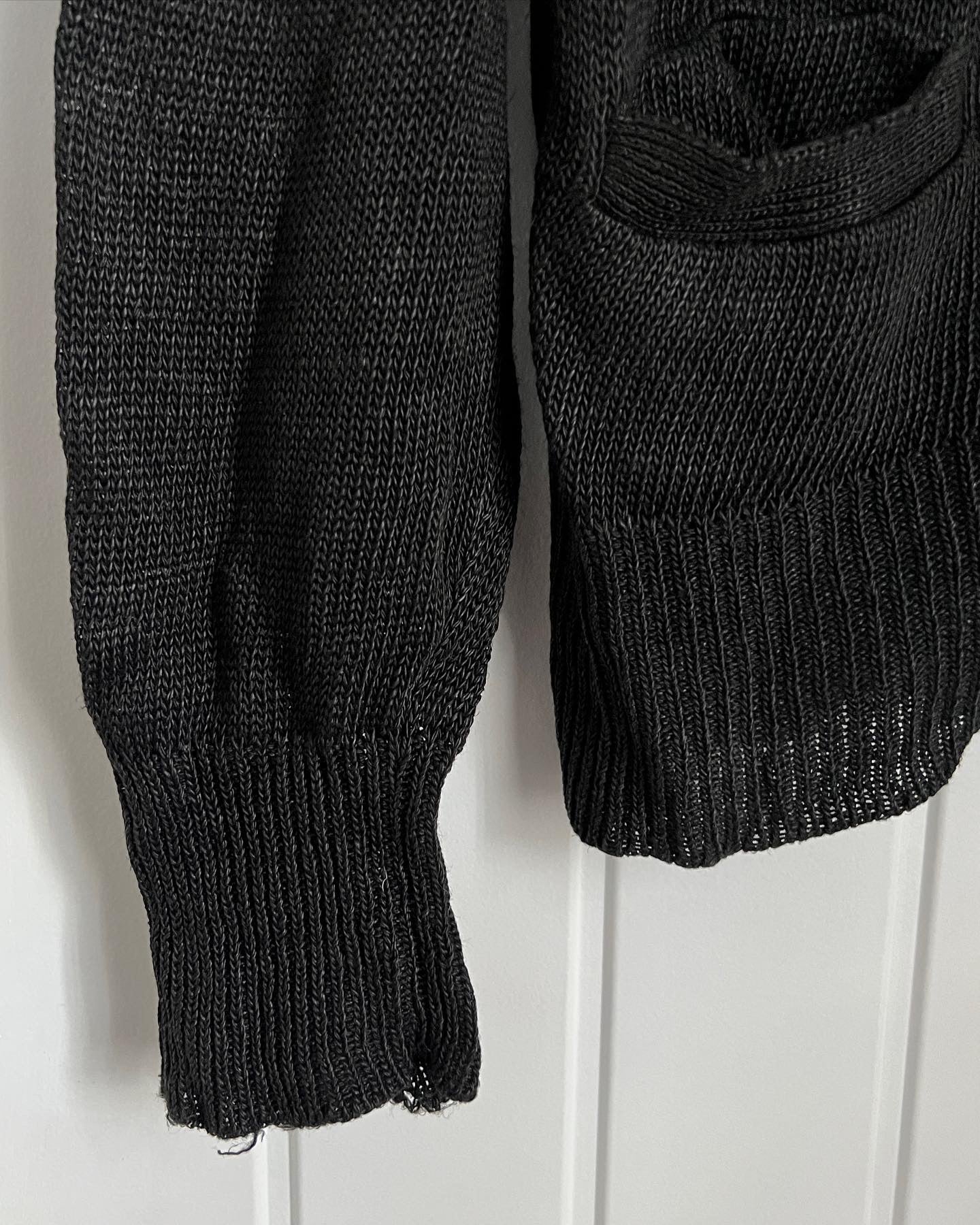 Comme Des Garcons Homme 1990s Loose Gauge Grunge Knit Cardigan