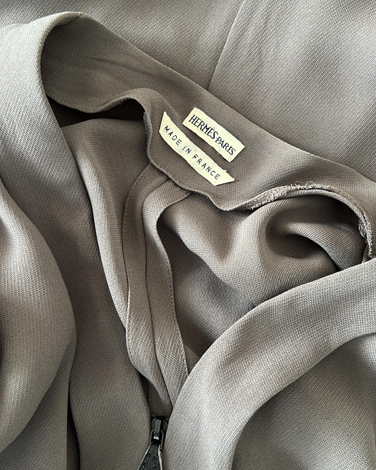 Hermes by Martin Margiela Silk Zip-Front Dress - Size FR38 – NDWC0 