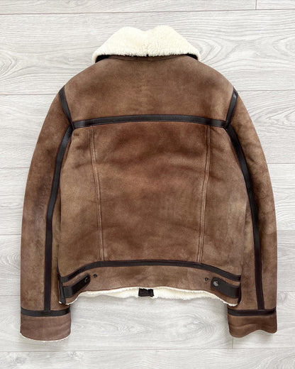 Prada Mainline AW2004 Shearling Leather Aviator Jacket - Size M