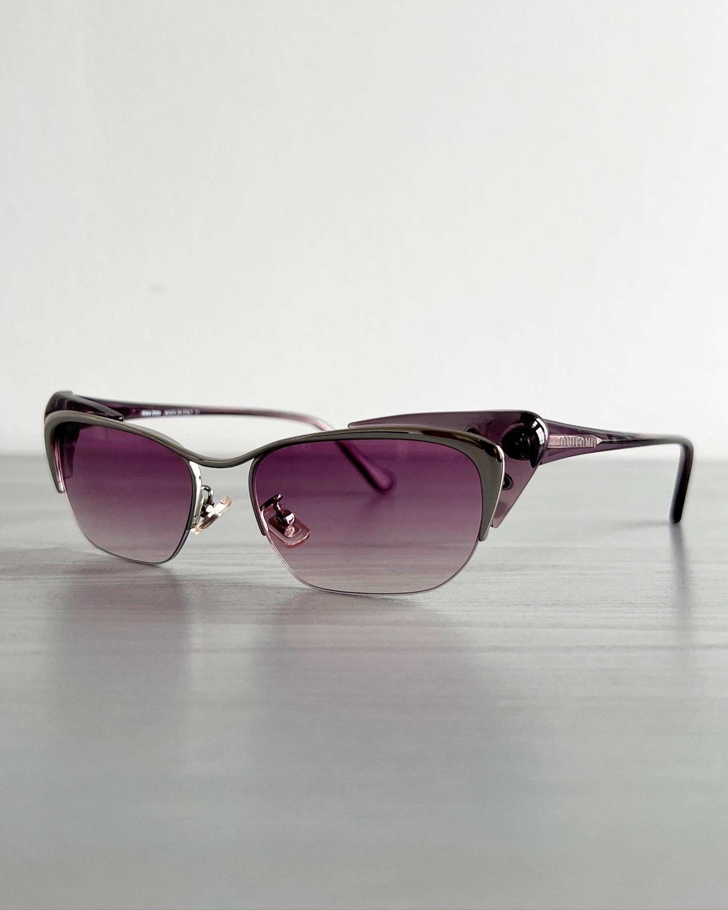 Miu Miu Y2K Gradient Purple Transluscent Sunglasses