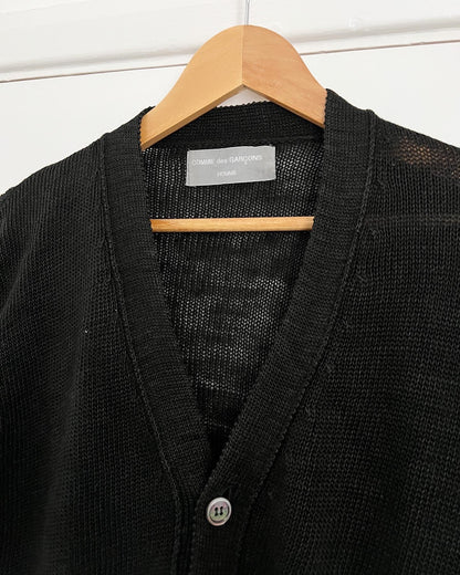 Comme Des Garcons Homme 1990s Loose Gauge Grunge Knit Cardigan - Size M