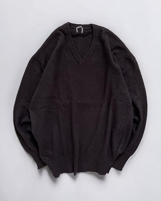 Comme Des Garcons Homme 1990s Wool V-Neck Knit Sweater - Size S