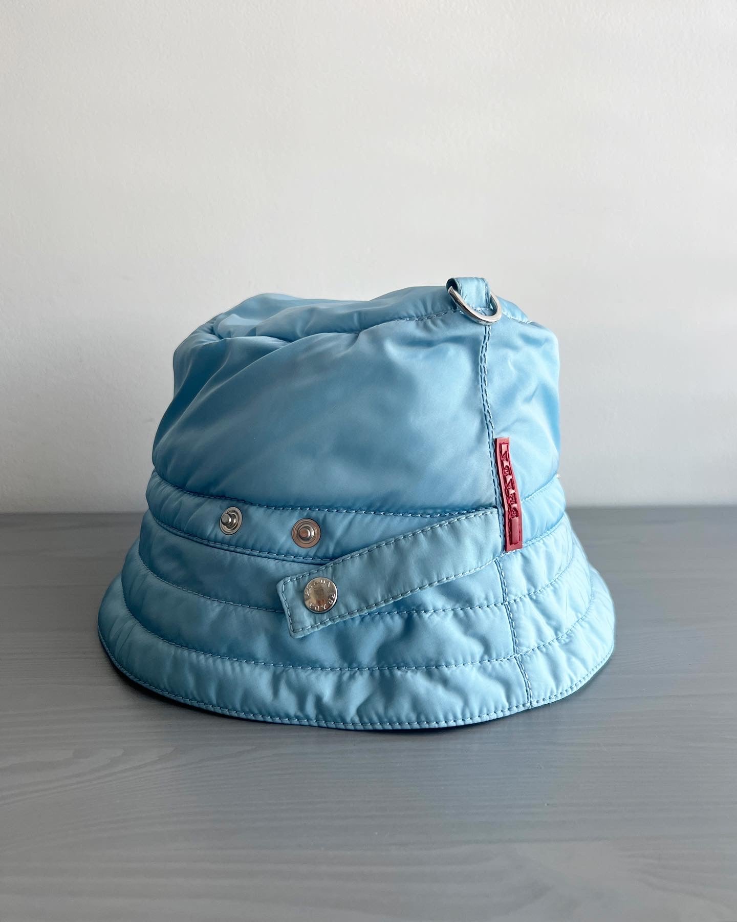 Prada bucket hat baby blue hot sale