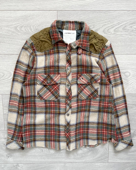 And Wander Nylon Panelled Wool Flannel Shirt - Size XS