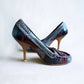 Miu Miu 00's Y2K Vintage Snakeskin Laced Pumps Heels - Size EU35