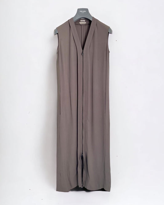 Hermes by Martin Margiela Silk Zip-Front Dress - Size FR38