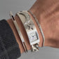 Jean Paul Gaultier 00s 3D Studded Moon Star Motif Stainless Steel Watch Bracelet