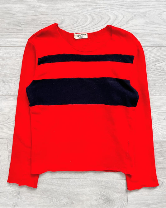 Comme Des Garçons 1998 Wool Panelled Knit Sweater - Mens S / Wmns M