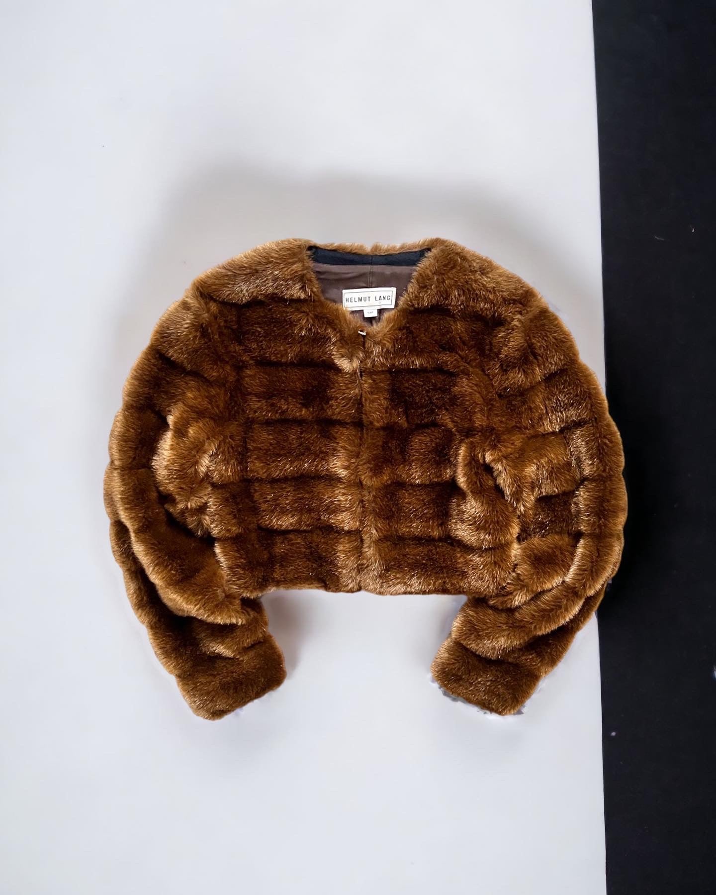 Helmut Lang 1990s Cropped Faux Fur Jacket