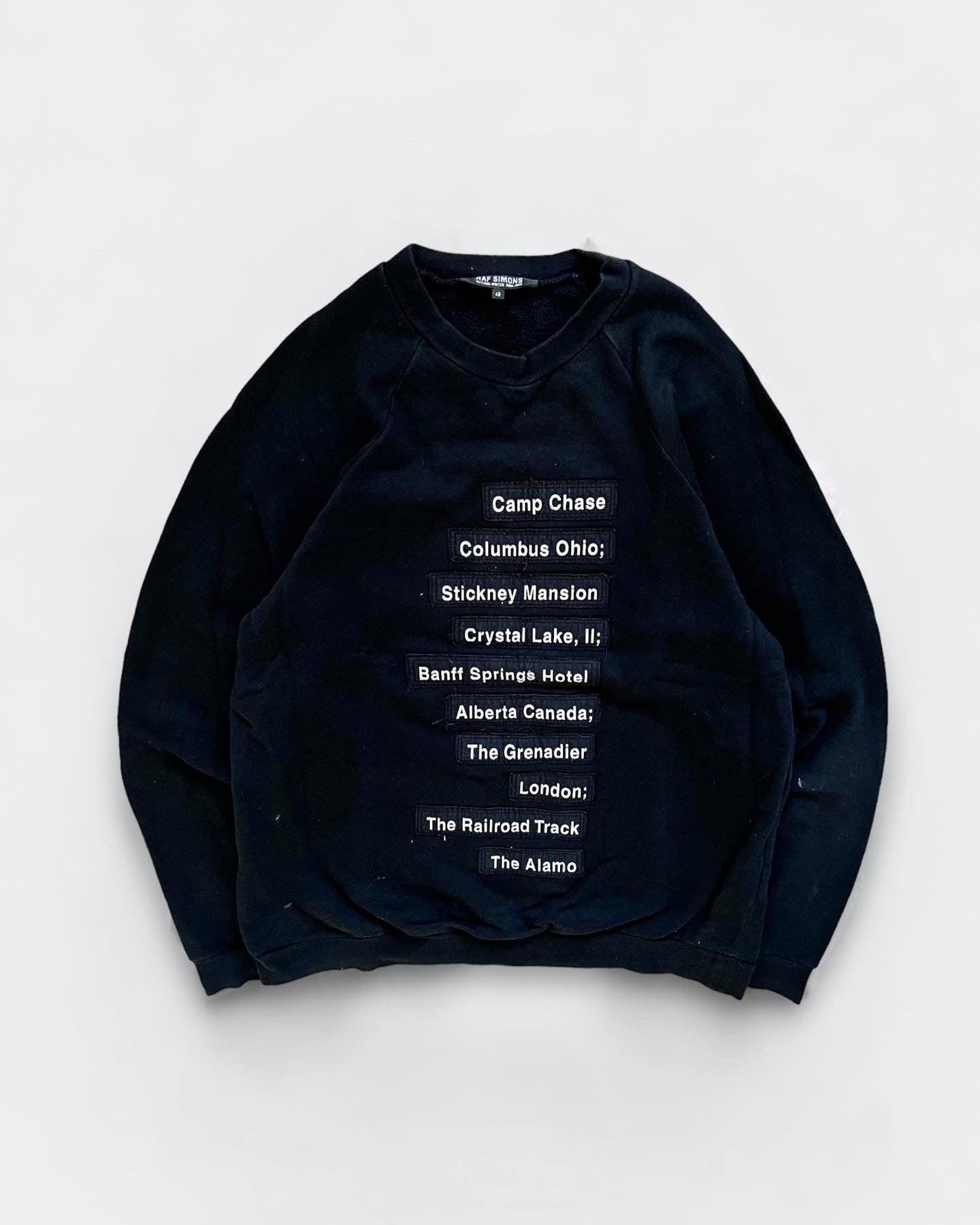Raf Simons AW2005 ‘History Of My World’ List Patched Sweater - Size M