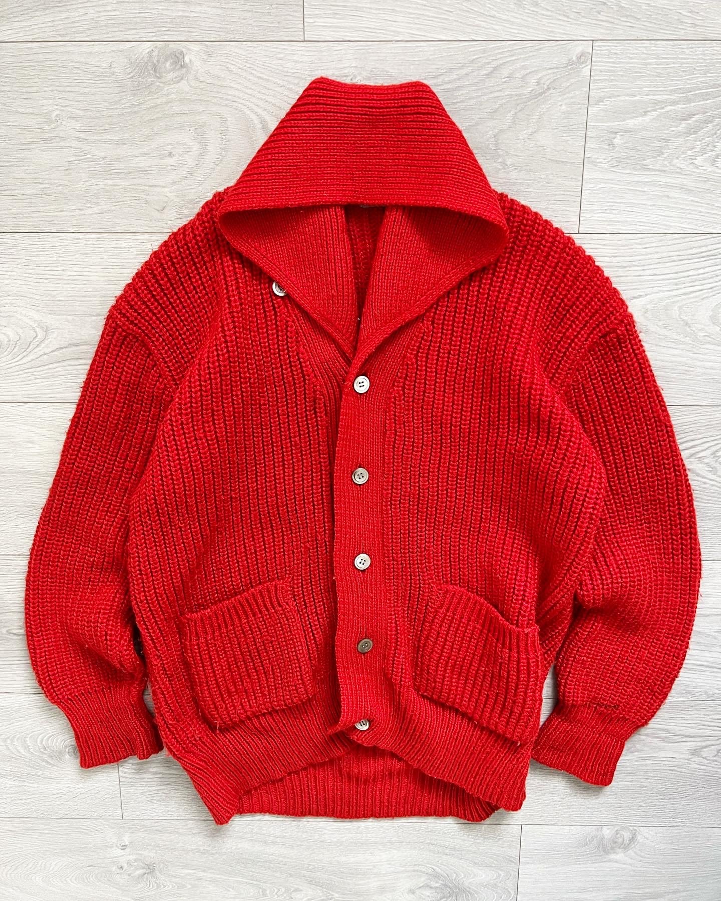 Comme Des Garcons Homme 1980s Oversized Chunky Knit Cardigan - Size L