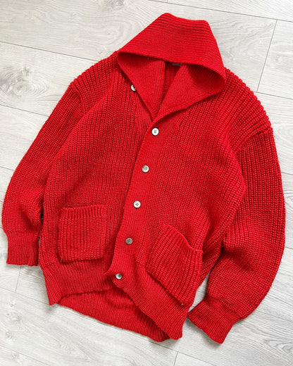 Comme Des Garcons Homme 1980s Oversized Chunky Knit Cardigan - Size L