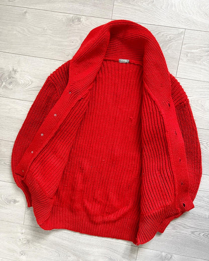 Comme Des Garcons Homme 1980s Oversized Chunky Knit Cardigan - Size L