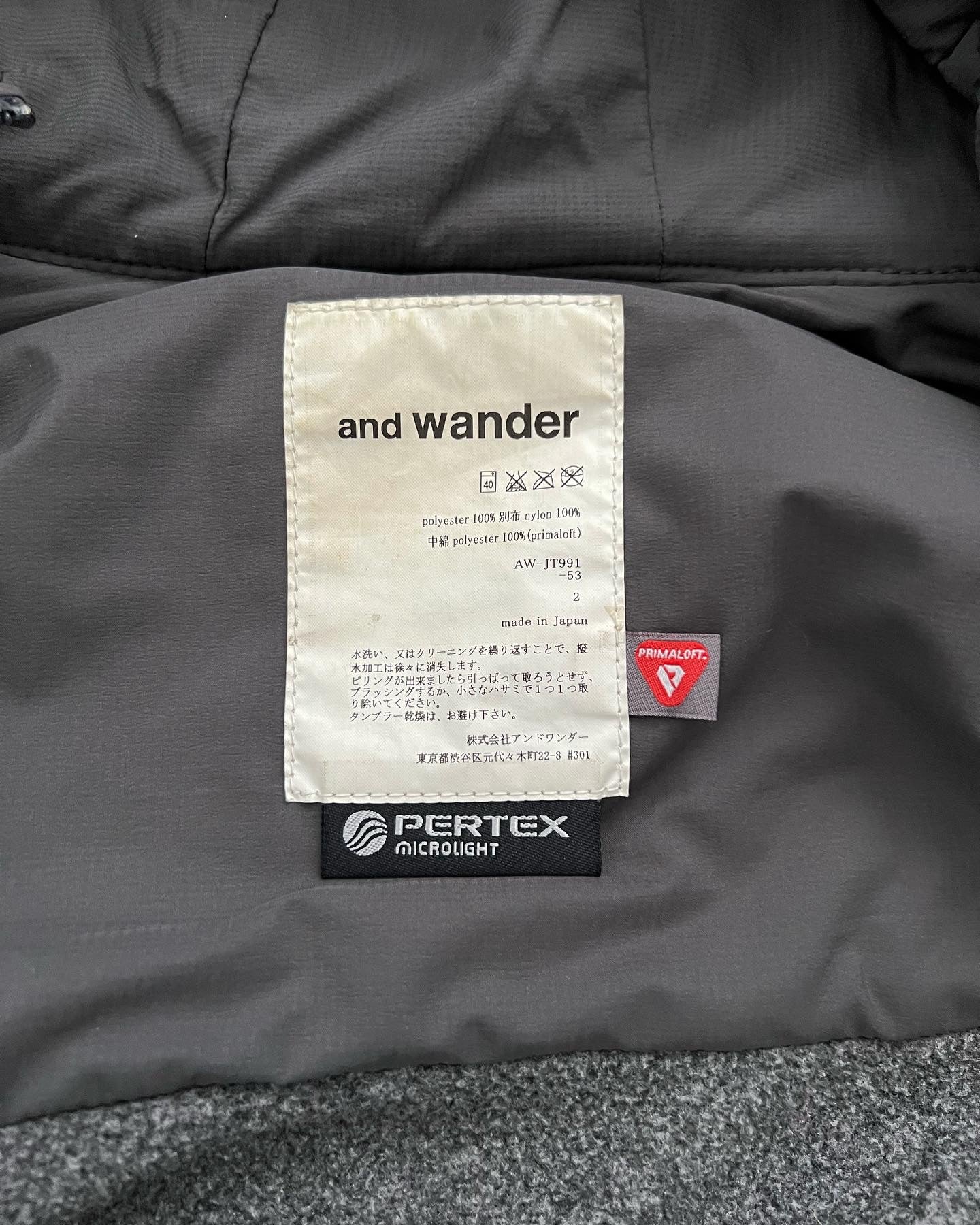 And Wander Pertex Microlight Hybrid Insulated Jacket - Size S