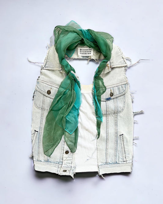 Martin Margiela Artisanal Line 0 SS2004 Re-Constructed Denim Shawl Vest - One Size